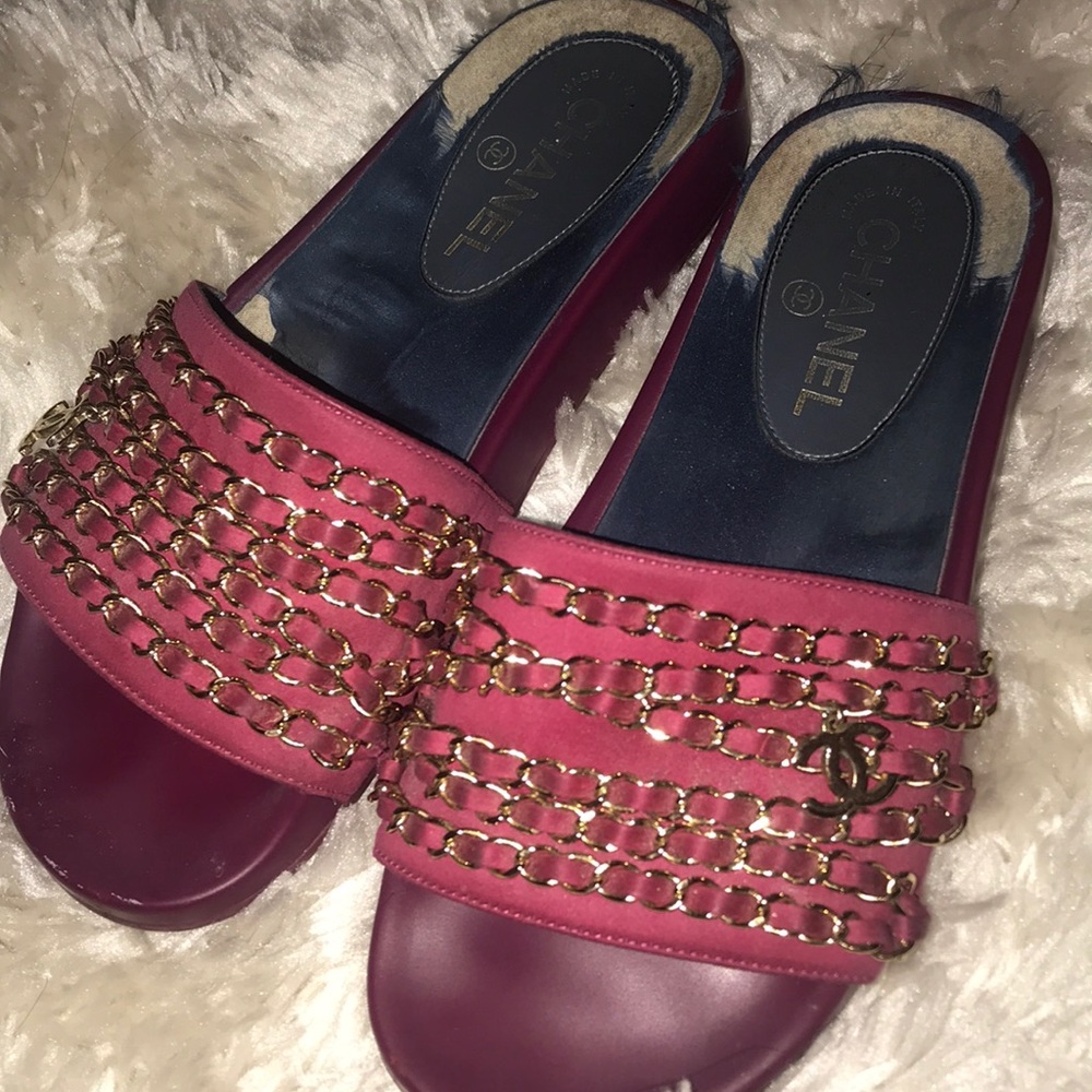Authentic Chanel slides w/ original box